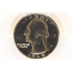 1969-S WASHINGTON QUARTER PCGS PR68