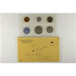 1961 US SILVER PROOF SET (WITH ENVELOPE)