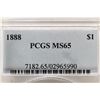 Image 3 : 1888 MORGAN SILVER DOLLAR PCGS MS65