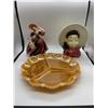 Image 1 : 2 Fine China figurines and a carnaval glass dish