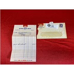 Vintage Esso Matsqui Motor service envelope   reciept