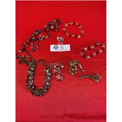 Lot of crystal jewelry and loose beads