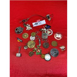 1 bag of assorted bag of tokens pins etc