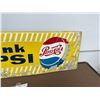 Image 2 : 1940's Pepsi cola singe dot hand painted tin sign 8" tall 24" wide