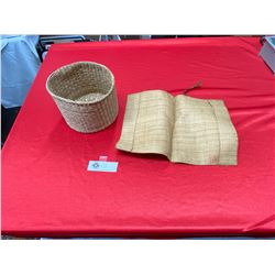 Very nice First Nations basket? Plus book cover 1930's