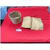 Image 1 : Very nice First Nations basket? Plus book cover 1930's