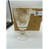 Image 2 : Four Tall Cut Crystal Wine Goblets 1950's never used eatons