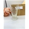 Image 2 : Four Cut Crystal Footed Juice Glasses 1950's never used eatons