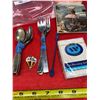Image 2 : Vintage Western airlines lot forks spoons book travel maps etc