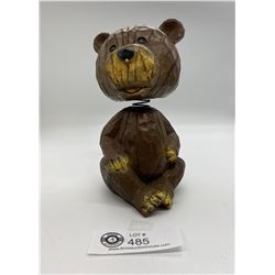 7" tall carved bear bobble head