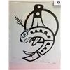 Image 2 : Numbered First Nations Print Black Fish on the Moon 17" x 21"