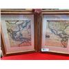 Image 1 : 2 Framed Maps 14 x 17