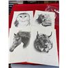 Image 1 : Lot of 4 Animal Prints 9" x 12"