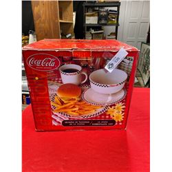 Coca Cola 16 piece dinner ware set service for 4 Still in box