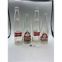 4 Vintage Stubby Pop Bottles