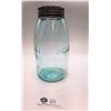 Image 1 : Antique Rutherford and Co. The Gem Fruit Jar Aqua Colour