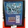 Image 1 : Wayne Gretzky Autograph and Ticket Stub 802nd Goal. With COA Framed