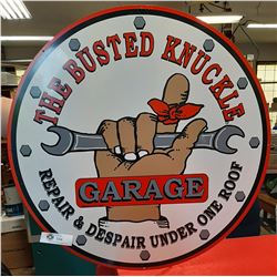 Newer The Busted Knuckle Porcelain Sign 26" Diameter