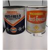 Image 1 : Lot of 2 Vintage 1 Gallon Antifreeze Cans, Gulf and Pioneer