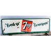 Image 1 : Fresh Up with 7up Sign 1956 Canadian 53" x 17"