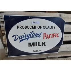 Vintage Double sided Dairyland Pacific Milk Plexiglass damaged corners