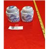 Image 1 : Two Chinese Blue and White porcelin Tea Caddys