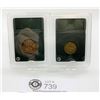 Image 2 : Two Great Britain Coins, 1933 Bronze Farthing, 1862 Bronze Half Penny Both in cases