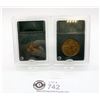 Image 2 : Two French Bronze Coins, 1898 Ten Centimes, 1896 One Centimes Both in Cases