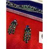 Image 2 : Blue/Green Rhinestone Bracelet and Earrings in case