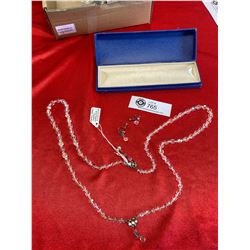 Double Strand Necklace with Matching earrings and case