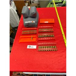 Champion Shooting Rest plus 40 Brass empty shells in holders 38/40 WIN