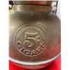 Image 2 : Old Brass Spitoon all Famous 5 cent Havana Cigars 10" x 9"