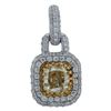 18k White Gold 1.21CTW Diamond Pendant, (VS1/G/Fancy Yellow)