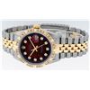 Image 6 : Rolex Mens 2 Tone 14K Red Vignette Pyramid Diamond 36MM Datejust Wristwatch