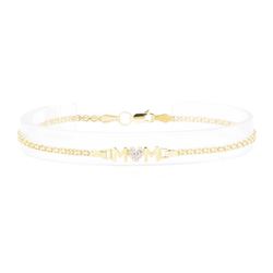 0.01 ctw Diamond  Mom  Motif Bracelet - 10KT Yellow Gold