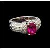 14KT White Gold GIA Certified 2.35 ctw Tourmaline and Diamond Ring