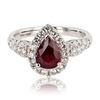 Image 1 : 1.15 ctw EXTREMELY RARE UNHEATED RUBY and 0.67 ctw Diamond Platinum Ring (GIA CE