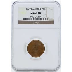 1927 Palestine Mil Coin NGC MS65RD
