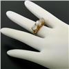 Image 9 : Antique 18k Gold 4.50 ctw Three Stone Cabochon Moonstone Open Work Band Ring