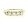 14k Yellow & White Gold .28 ctw 5 Round Brilliant Cut Prong Set Diamond Band Rin