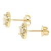 Image 3 : 14k Yellow Gold 1.12 ctw Round Brilliant Diamond Stud Earrings w/ Pave Halos