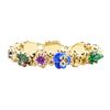 Image 1 : Multi-Colored Gemstone Vintage Slide Charm Bracelet - 14KT Yellow Gold