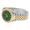 Image 5 : Rolex Mens 2 Tone Green Vignette String VS 3 ctw Channel Set Diamond Datejust Wr