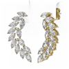 Image 3 : 3.64 ctw Marquise Cut Diamond Designer Earrings 18K Yellow Gold