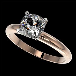 1.25 ctw Certified VS/SI Quality Cushion Cut Diamond Ring 10k Rose Gold