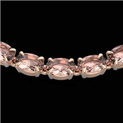 28 ctw Morganite Eternity Tennis Necklace 14k Rose Gold