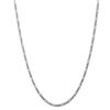 Image 1 : 14k White Gold 3.0 mm Flat Figaro Chain - 26 in.
