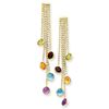 Image 2 : 14k Multi-colored Gemstone Dangle Earrings