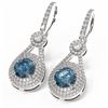 Image 3 : 3.92 ctw Intense Blue Diamond Earrings 18K White Gold