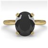 Image 1 : 5.0 ctw Oval Black Diamond Engagment Designer Ring 14k Yellow Gold